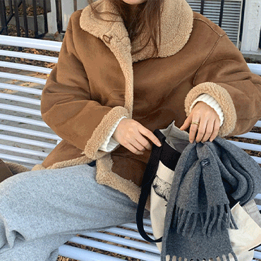 털모자 세트 여성 무스탕코트 안감양털자켓