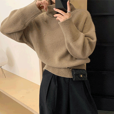 터틀넥 니트 여성 루즈핏 목폴라넥 스웨터